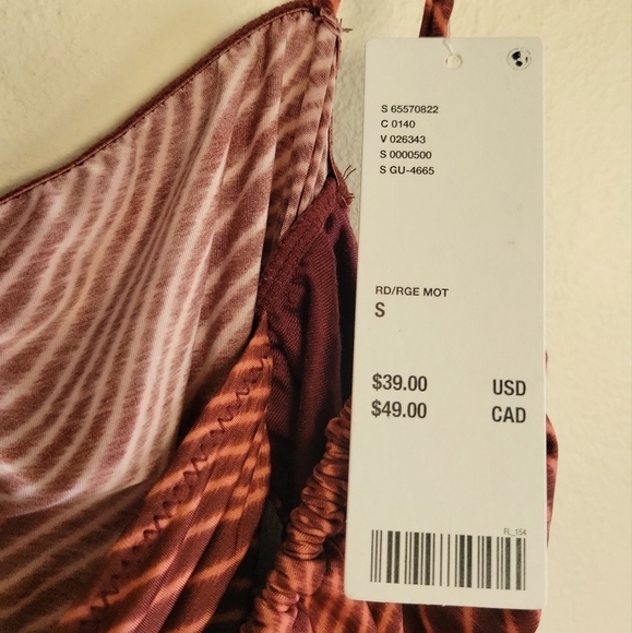 Nwt Urban Outfitters Crop Top | Pink, Stripe, Size Small - Picture 3 of 5